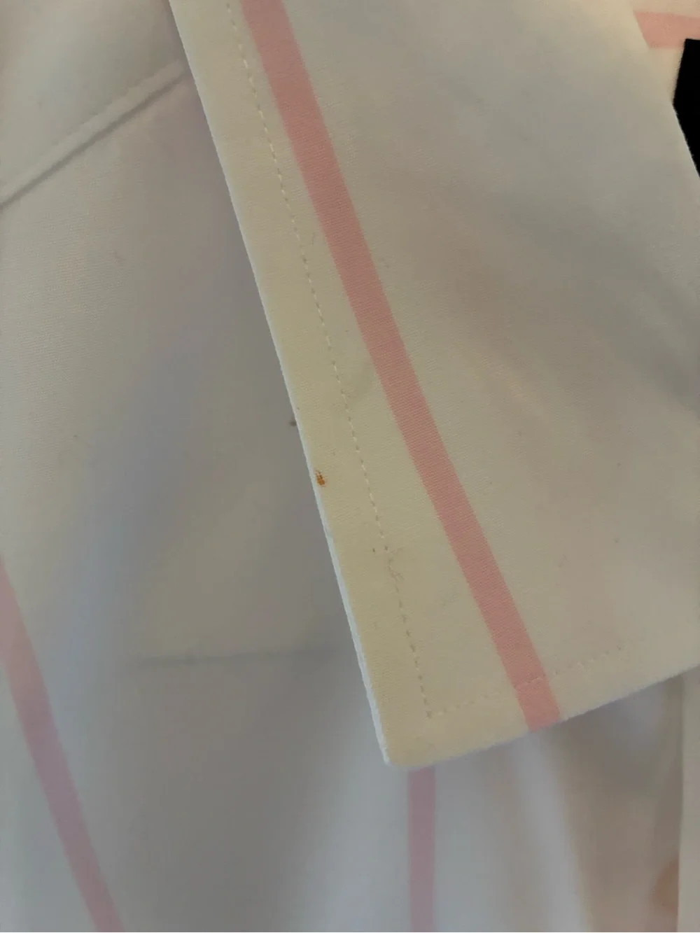 J. Crew Men's Ludlow Premium White Dress Shirt with Pink Stripes. Size 15 1/2-34